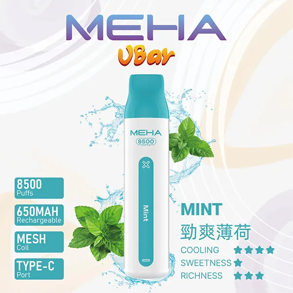 魅嗨拋棄式／一次性電子煙8500口 勁爽薄荷